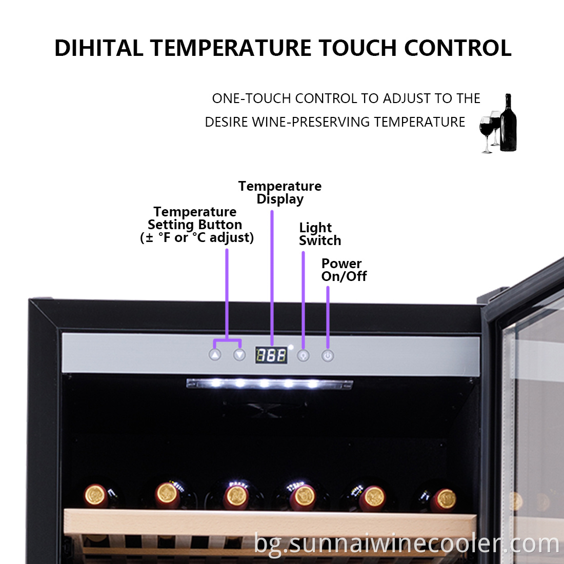 wine cooler display control